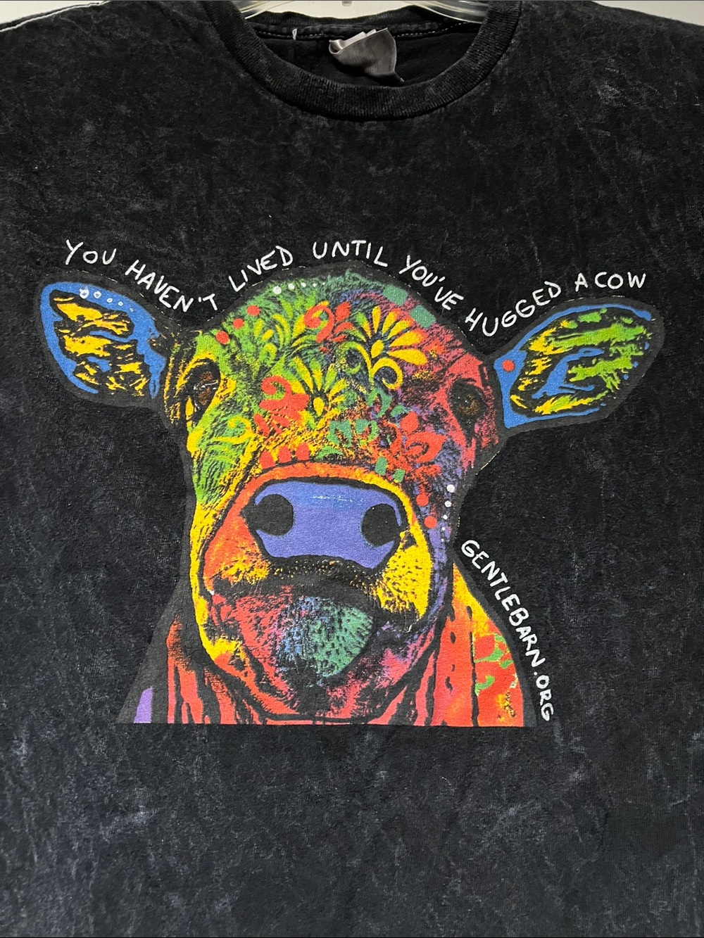 You Haven’t Lived Until You’ve Hugged A Cow Black Graphic Print Tee Medium